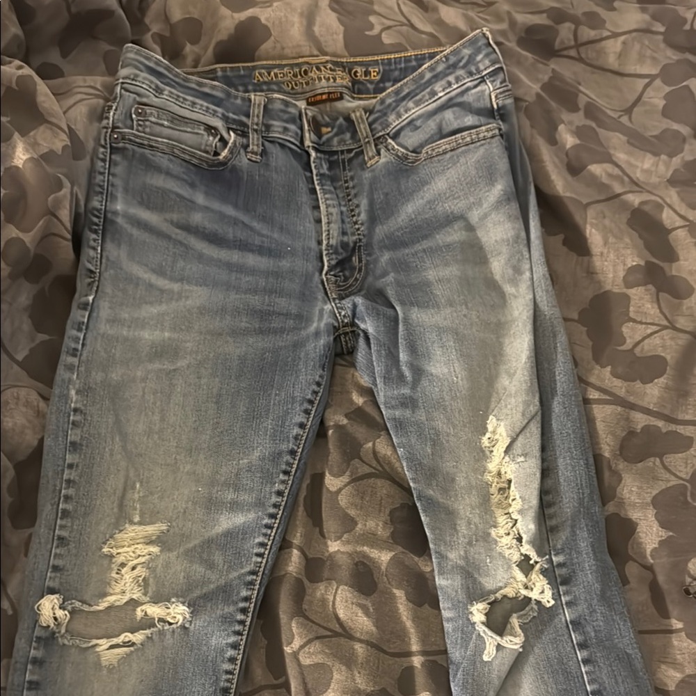 American Eagle Distressed Light Blue Jeans